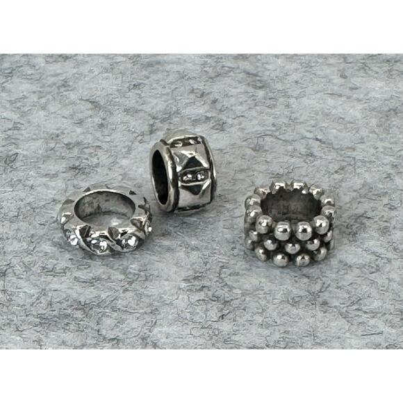 Brighton Jewelry - Brighton Lot of 3 Silver Swarovski Crystal Spacer Beads Retired